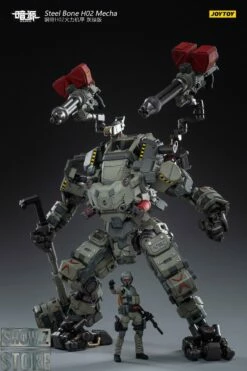 JoyToy Source 1/24 H02 Steel Bone Firepower Mecha Grey-Green Color W/ Pilot -Action Figures Store 0517285380