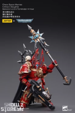 JoyToy Source 1/18 Warhammer 40K ChaoSpace Marines Crimson Slaughter Sorcerer Lord In Terminator Armour -Action Figures Store 67d3006993
