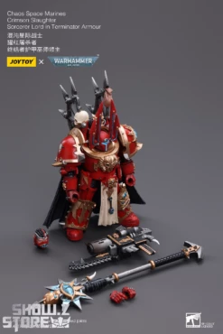JoyToy Source 1/18 Warhammer 40K ChaoSpace Marines Crimson Slaughter Sorcerer Lord In Terminator Armour -Action Figures Store f87c6524f6